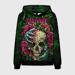 Толстовка-худи мужская BFMV: Roses Skull, цвет: 3D-черный