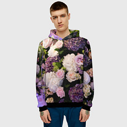 Толстовка-худи мужская Весенние цветы, цвет: 3D-черный — фото 2