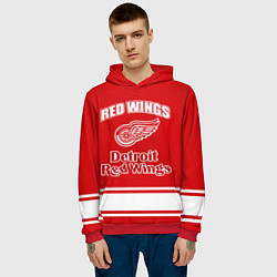 Толстовка-худи мужская Detroit red wings, цвет: 3D-красный — фото 2