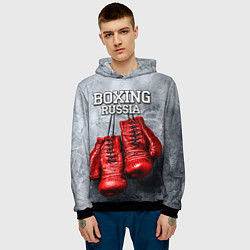 Толстовка-худи мужская Boxing Russia, цвет: 3D-черный — фото 2