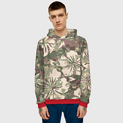 Толстовка-худи мужская Камуфляж, цвет: 3D-красный — фото 2