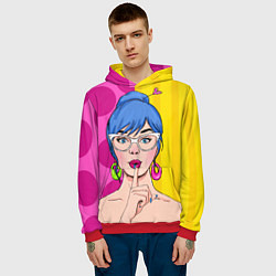 Толстовка-худи мужская POP ART, цвет: 3D-красный — фото 2