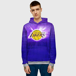 Толстовка-худи мужская Los Angeles Lakers, цвет: 3D-меланж — фото 2