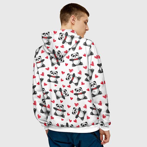 Мужская толстовка Любимые панды / 3D-Белый – фото 4