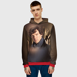 Толстовка-худи мужская Бенедикт Камбербэтч 1, цвет: 3D-красный — фото 2