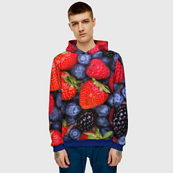 Толстовка-худи мужская Berries, цвет: 3D-синий — фото 2