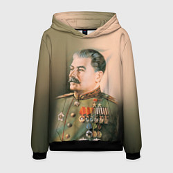 Толстовка-худи мужская Иосиф Сталин цвета 3D-черный — фото 1