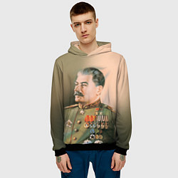 Толстовка-худи мужская Иосиф Сталин, цвет: 3D-черный — фото 2