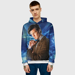 Толстовка-худи мужская 11th Doctor Who, цвет: 3D-белый — фото 2