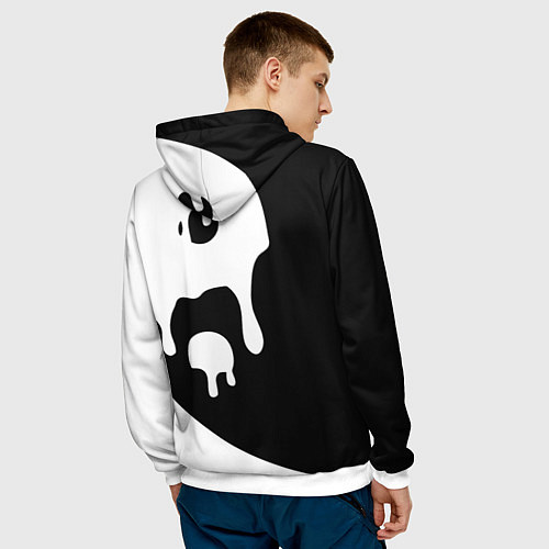 Мужская толстовка Инь Янь / 3D-Белый – фото 4