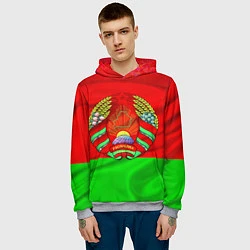 Толстовка-худи мужская Белорусский герб, цвет: 3D-меланж — фото 2
