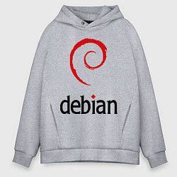 Мужское худи оверсайз Debian