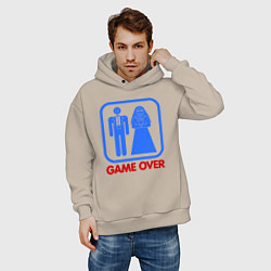 Толстовка оверсайз мужская Game over, цвет: миндальный — фото 2