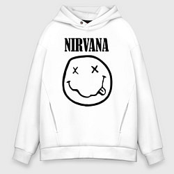 Толстовка оверсайз мужская Nirvana, цвет: белый