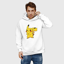 Толстовка оверсайз мужская Злой Пикачу, цвет: белый — фото 2