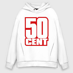 Толстовка оверсайз мужская 50 cent, цвет: белый