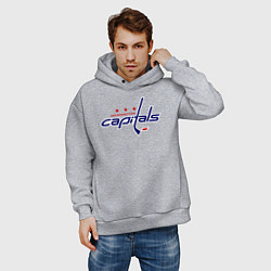 Толстовка оверсайз мужская Washington Capitals, цвет: меланж — фото 2
