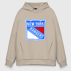 Толстовка оверсайз мужская New York Rangers, цвет: миндальный