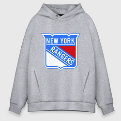 Толстовка оверсайз мужская New York Rangers, цвет: меланж