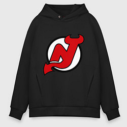 Толстовка оверсайз мужская New Jersey Devils, цвет: черный