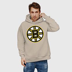 Толстовка оверсайз мужская Boston Bruins, цвет: миндальный — фото 2