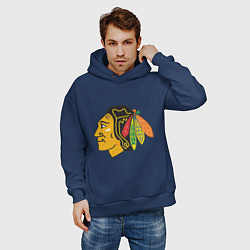 Толстовка оверсайз мужская Chicago Blackhawks: Kane, цвет: тёмно-синий — фото 2