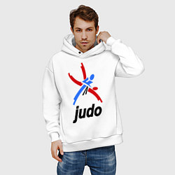 Толстовка оверсайз мужская Judo Emblem, цвет: белый — фото 2