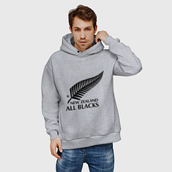 Толстовка оверсайз мужская New Zeland: All blacks, цвет: меланж — фото 2