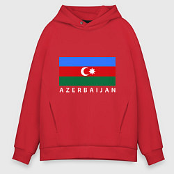 Толстовка оверсайз мужская Азербайджан, цвет: красный