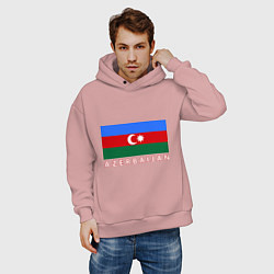 Толстовка оверсайз мужская Азербайджан, цвет: пыльно-розовый — фото 2