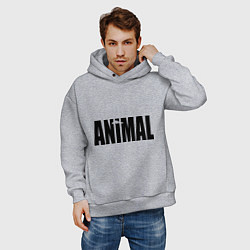 Толстовка оверсайз мужская Animal, цвет: меланж — фото 2