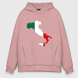 Толстовка оверсайз мужская Италия (Italy), цвет: пыльно-розовый