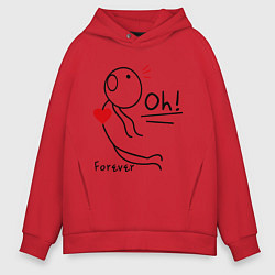 Толстовка оверсайз мужская Oh: Forever, цвет: красный