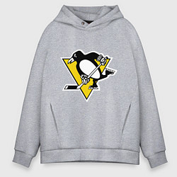 Толстовка оверсайз мужская Pittsburgh Penguins, цвет: меланж