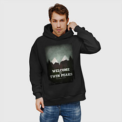 Толстовка оверсайз мужская Welcome to Twin Peaks, цвет: черный — фото 2