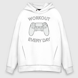 Толстовка оверсайз мужская WorkOut Every Day, цвет: белый