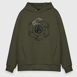 Толстовка оверсайз мужская Linkin Park: Brotherhood, цвет: хаки
