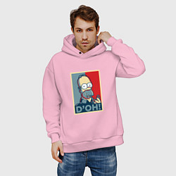 Толстовка оверсайз мужская D'oh Poster, цвет: светло-розовый — фото 2
