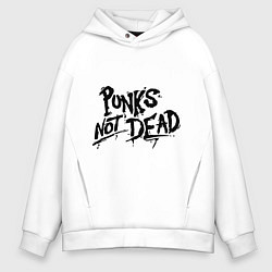 Толстовка оверсайз мужская Punks not dead, цвет: белый