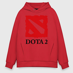 Толстовка оверсайз мужская Dota 2: Logo, цвет: красный