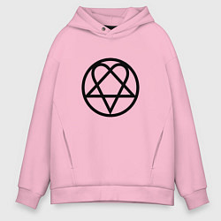 Толстовка оверсайз мужская HIM Symbol, цвет: светло-розовый