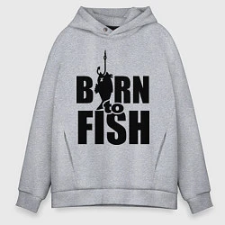 Мужское худи оверсайз Born to fish