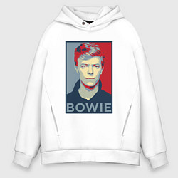 Толстовка оверсайз мужская Bowie Poster, цвет: белый