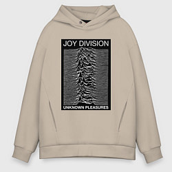 Толстовка оверсайз мужская Joy Division: Unknown Pleasures, цвет: миндальный