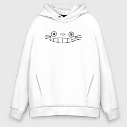 Толстовка оверсайз мужская Totoro face, цвет: белый