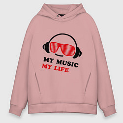 Мужское худи оверсайз My music my life