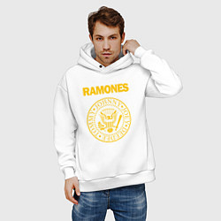 Толстовка оверсайз мужская Ramones, цвет: белый — фото 2