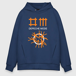 Толстовка оверсайз мужская Depeche Mode: Orange Lines, цвет: тёмно-синий
