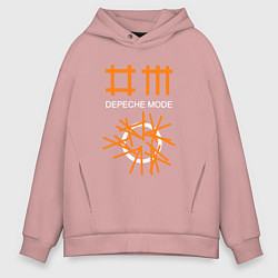 Толстовка оверсайз мужская Depeche Mode: Orange Lines, цвет: пыльно-розовый