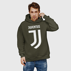 Толстовка оверсайз мужская FC Juventus, цвет: хаки — фото 2